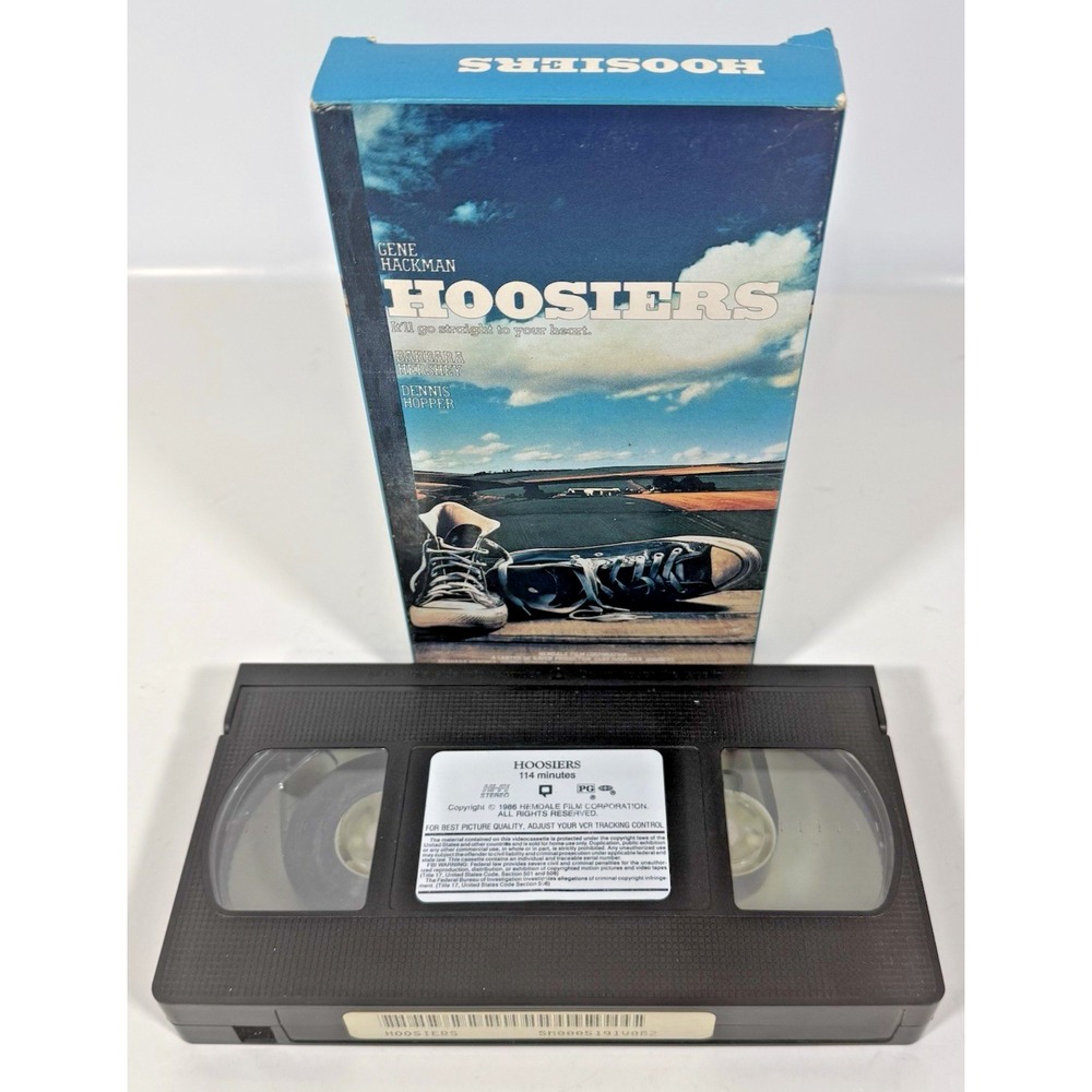 HBO Video Hoosiers VHS Movie PG Blue‎ Gene Hackman Sports Drama 1988 Release